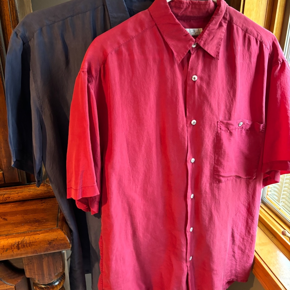 2 Silk Shirts Mens